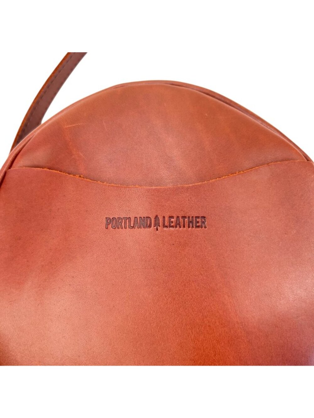 Portland Leather Almost Perfect Circle Leather Crossbody Full Grain Leather - Picture 9 of 11